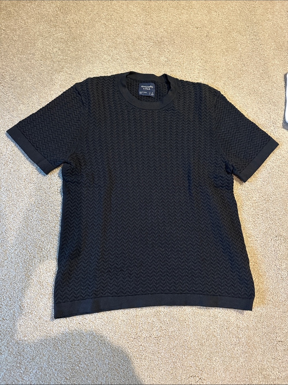 ABERCROMBIE AND FITCH Men’s Black Knit Sweater Shirt